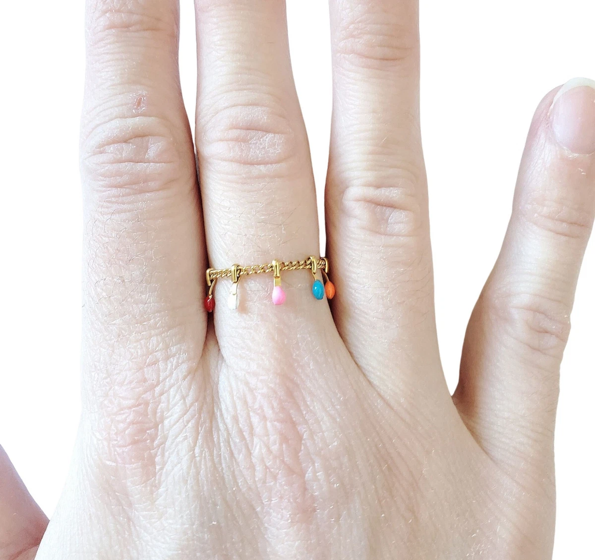 Bague vintage en or jaune avec figurine féminine ajourée de