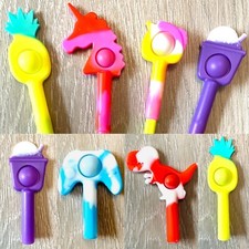 Buy 10 for £3 Pencil Topper Pop Popper Fidget Toy Push Autism Anxiety Relief