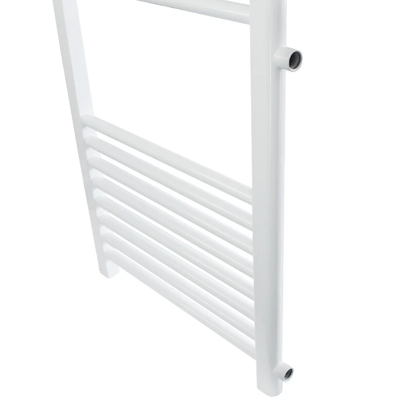 Radiateur sèche-serviette à eau chaude forme droite en acier blanc 50 x 180 cm - Photo 2/4