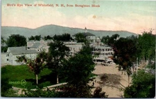 1910s Bird's Eye View of Whitefield NH from Stoughton Block Postcard (2)