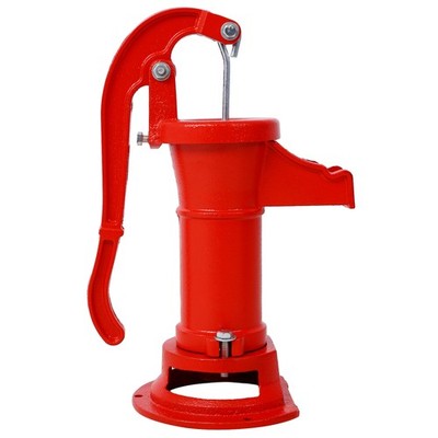 Hand Pitcher Water Pump Cast Iron Manual Hand Pump for Well Water Red Color