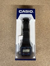 CASIO F-91W-1YER DIGITAL WRIST WATCH W/ BLACK RESIN STRAP STOPWATCH ALARM NEW