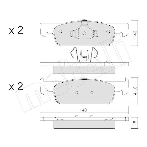 Plaquettes de frein Metelli 22-0975-0 pour Mercedes Benz classe C