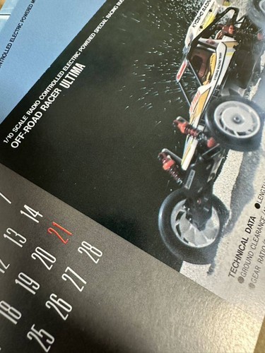 Kyosho Rc 1987 Desk Calendar From The Time Optima Javelin Ultima Cosmo Rare - Picture 6 of 7