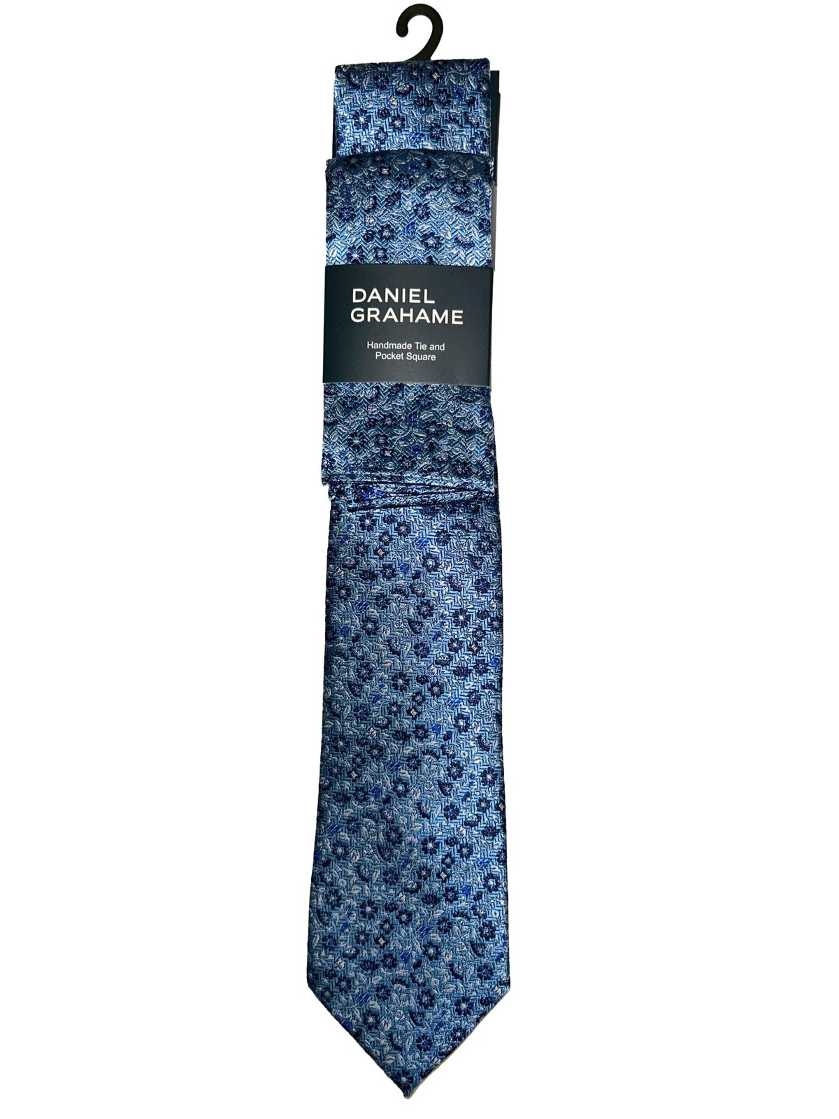 Daniel Grahame Tie & Pocket Square Set Blue Floral