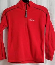 Marmot 1/4 Zip Long Sleeve Fleece Top Boys Red Youth Large Pullover J9 