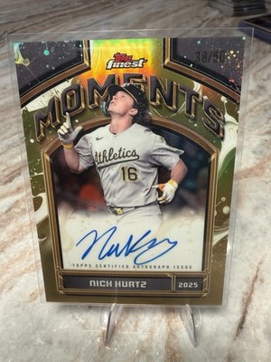 Nick Kurtz 2026 Topps Finest Baseball Gold /50 Moments Autograph Auto #FMA-NK