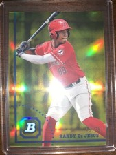 2022 Bowman Heritage - Chrome  Randy De Jesus #BHPC-11 Yellow Refractor /75 (RC)