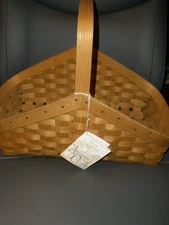 NEW Basketville Ohio Gathering Flower Basket with Handle 15"x9.5"x12"