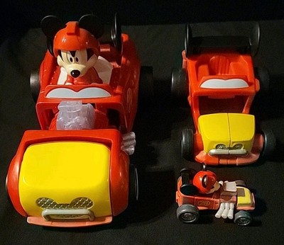 Disney Lot 3 Mickey Mouse Roadster Racers Transforming Hot Rod  & Medium ,Small.