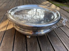 Chauffe-plat rond de style LXV d'époque Napoléon III en métal argenté diam 26 cm