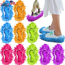 10 Pieces Microfiber Mop Slippers Shoes Cover Soft Washable Reusable Floor Polis