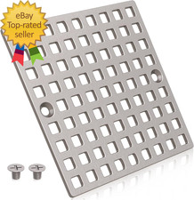 3-7/8" Brushed Nickel Shower Drain Cover - Square Floor Drain Cover Replacement