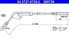 ATE HANDBREMSSEIL MIT ZUBEHÖR HINTEN LINKS passend für OPEL VECTRA | 24.3727-073
