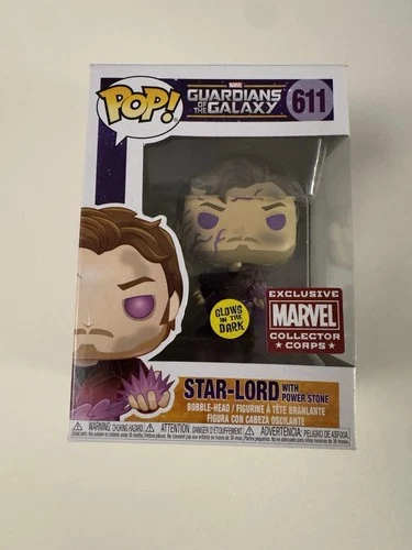 Funko Pop Guardians Of The Galaxy Star-Lord Marvel Collector Corps GITD #611
