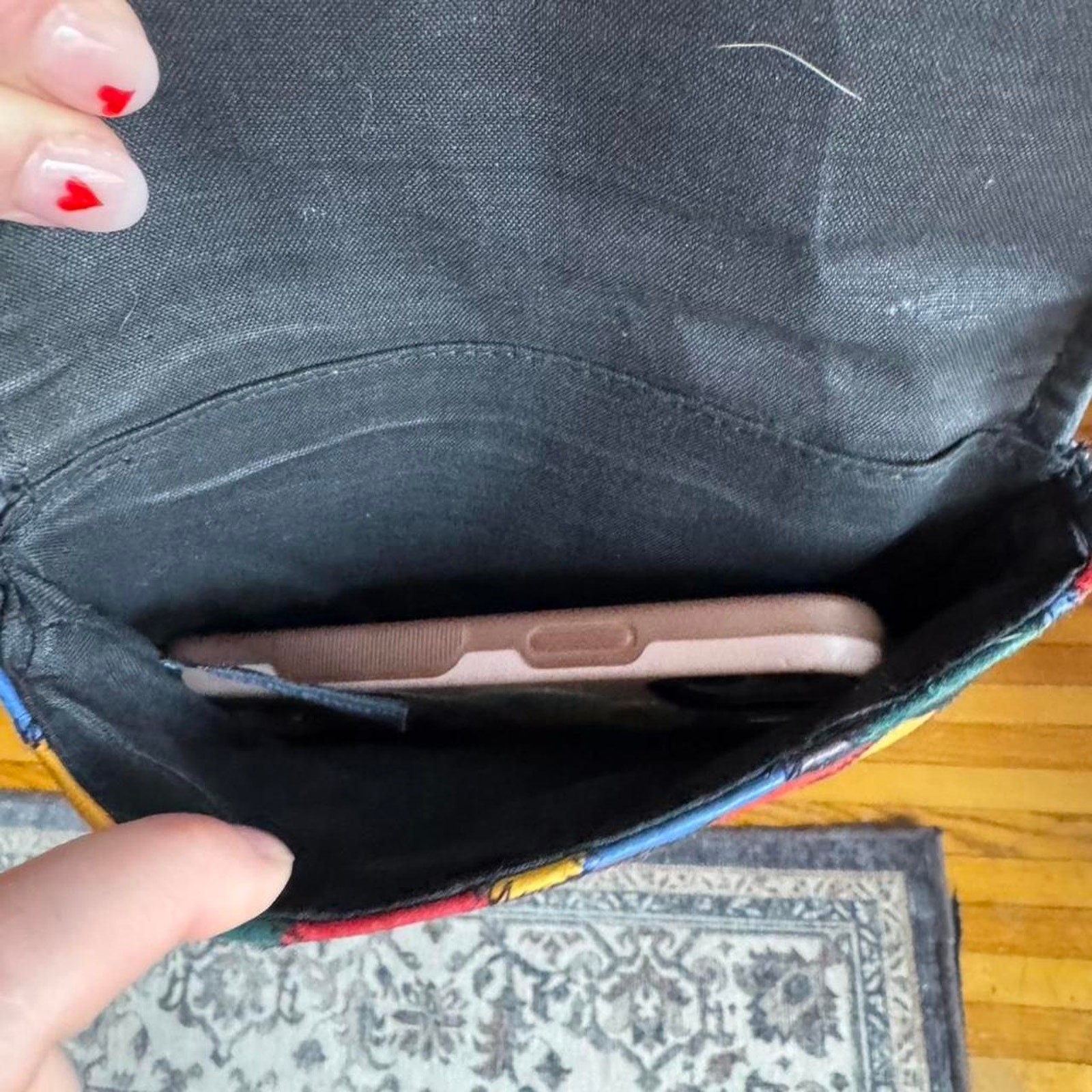 Multicoloured patchwork leather crossbody bag - image 3