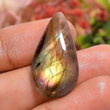 Natural Labradorite Pear 18Ct 28X15X4mm Grey Loose Gemstone Ring Stone