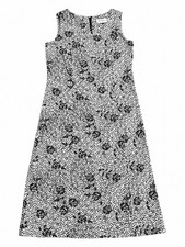 Studio I Womens Large Black White Floral Animal Print Sleeveless Maxi Dress