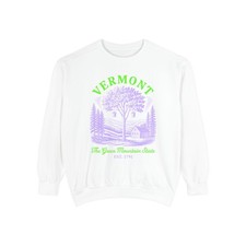 Vermont Mountain Cabin illustration Sweatshirt Nature State Crewneck