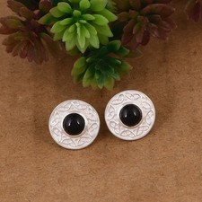 Celtic Knot Stud Earrings in Sterling Silver With Black Spinel Jewelry For Gift