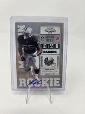 2010 Panini Contenders Rolando McClain Rookie Ticket On Card Auto #230 Raiders. rookie card picture