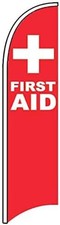 FIRST AID Windless Swooper Flag Feather Banner Sign 2.5x11.5 Ft rb