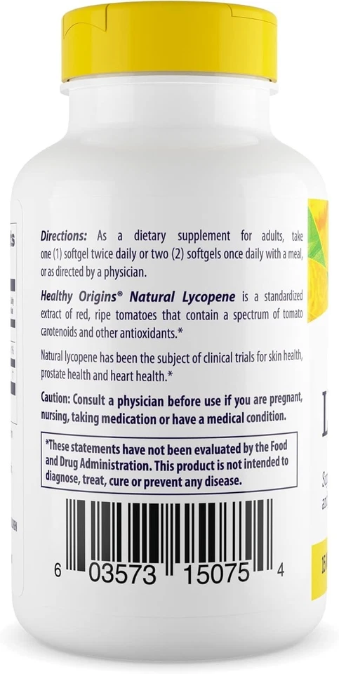 Healthy Origins Lycopene 180 Count Softgels for Heart Skin Prostate Health - Image 3 of 4