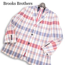 Brooks Brothers Madras Check Blazer Sz 42 Unlined Vintage Men's Jacket Excellen