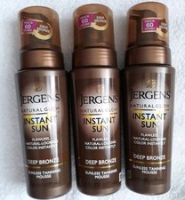 3 PACK Jergens Natural Glow Instant Sun Sunless Tanning Mouse Deep Bronze 6 Oz 