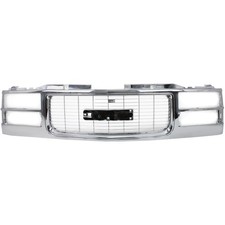 Grille Assembly For 94-98 Gmc C1500 K1500 Models W Composite Headlights Chrome