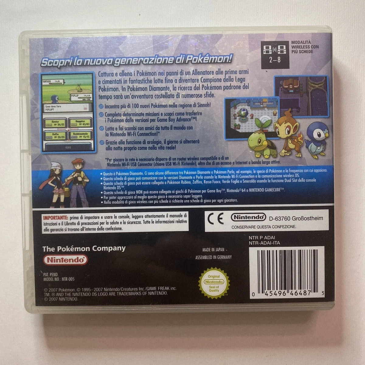 Pokémon Versión Diamante Nintendo DS PAL ITA Completo en caja Libro Original