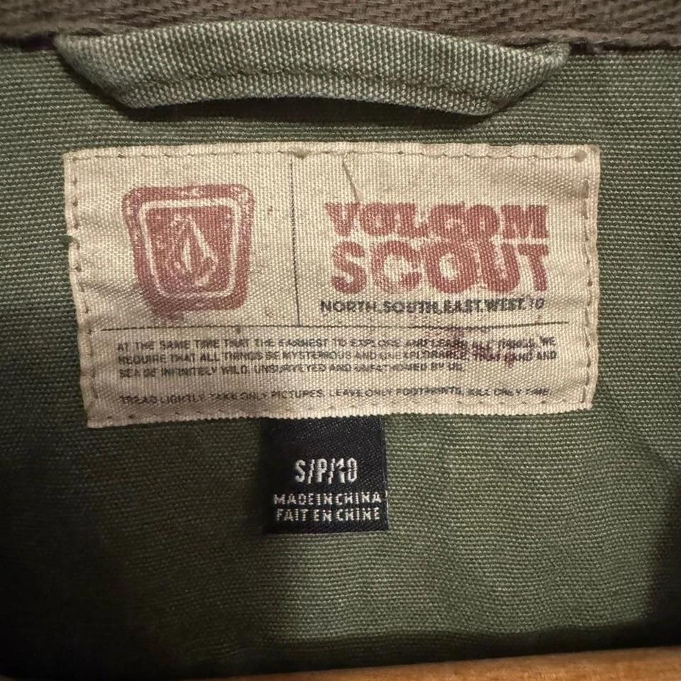 Volcom Scout Olive Green Military style Blazer Sz SP - Image 4 of 4