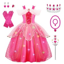 Meland Princess Costume for Girls - Light up Halloween 3-4 Years, Pink
