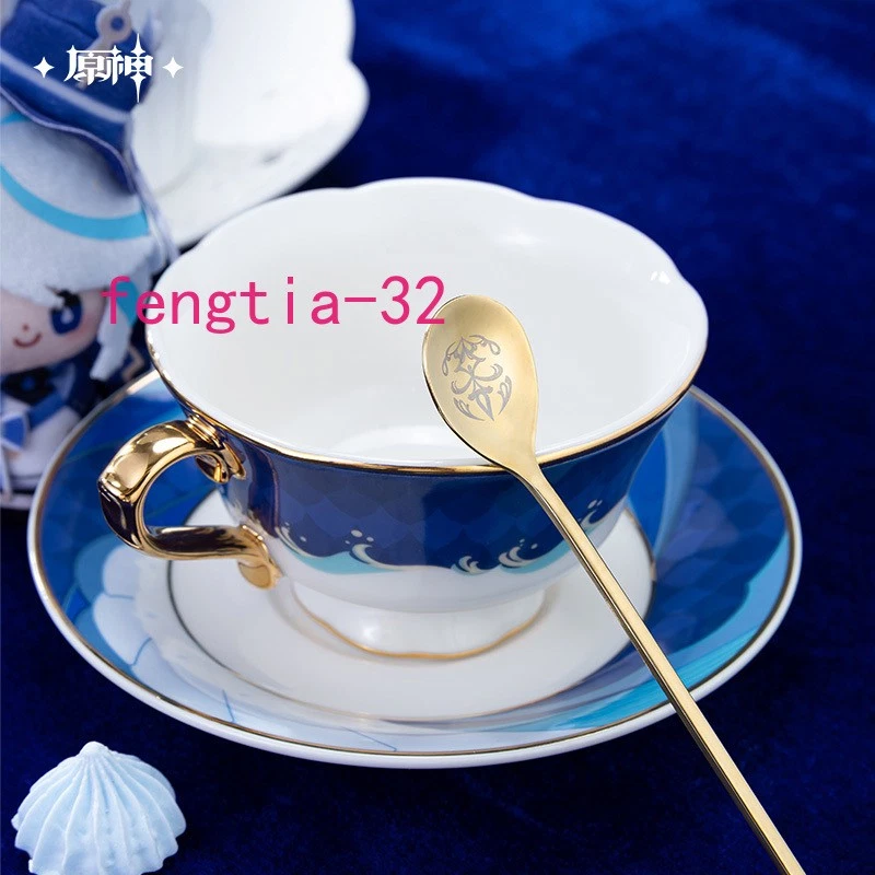 Juego de tazas de té de cerámica oficial Genshin Impact Furina tema taza de café regalo Foto 2 de 4