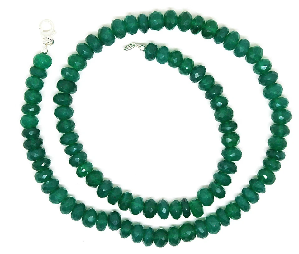 Collana bracciale argento sterling 925 pietre preziose onice verde gioielli... - Immagine 4 di 4