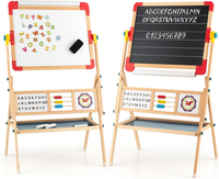 Dreamade Doppelseitige Kinder Staffelei Aus Holz, Kinderstaffelei Kindertafel Mi