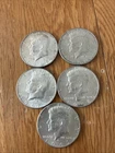 Kennedy Half Dollar, 40 percent silver, lot of 5 coins, $2.50 face value