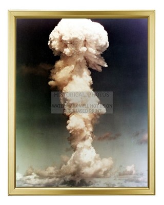 OPERATION CROSSROADS ABLE MUSHROOM CLOUD BIKINI 1946 8X10 GOLD FRAMED PHOTO