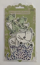 Prima Marketing Dogs Paper Art Stitched Charms Scrapbooking Embellishments RARE
