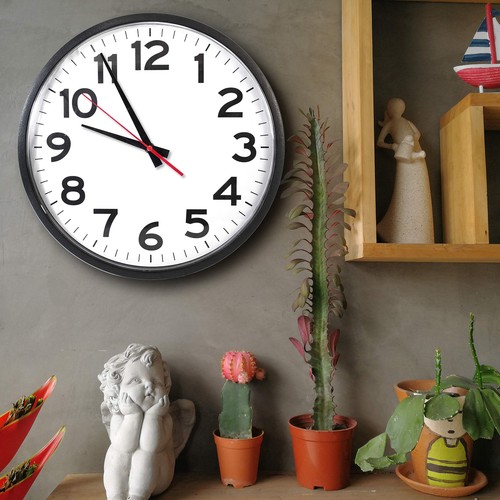 14" Atomic Wall Clock, Black, Easy to Read, Perfect for Home, Office, School,... - Picture 8 of 9