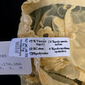 Lise Charmel France Vintage Lace Thong Yellow Panties- Medium