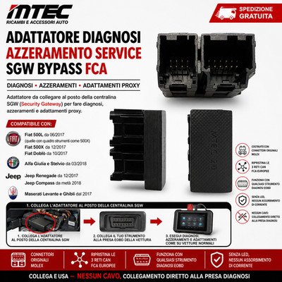 MTEC AUTOPARTS Diagnose-Adapter Service-Azuramento SGW 2.0 FCA Bypass