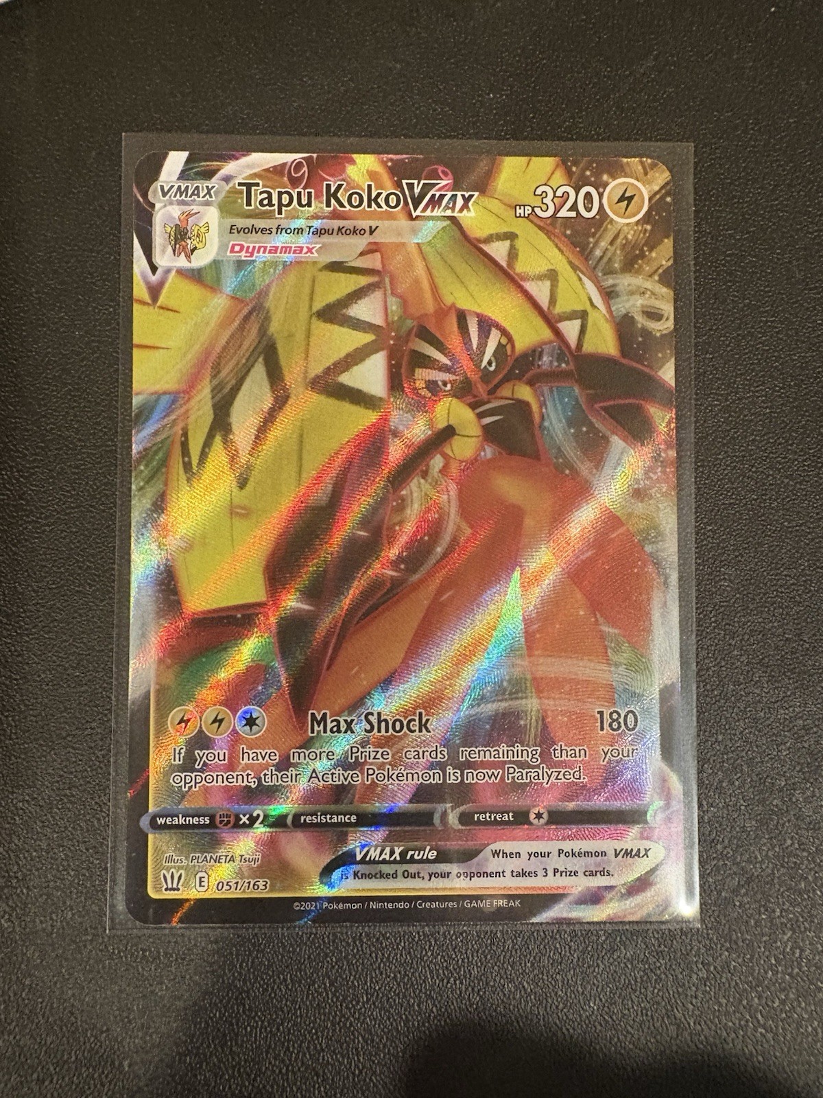 Pokemon TCG SWSH05: Battle Styles #051/163 Tapu Koko VMAX FULL ART  NM