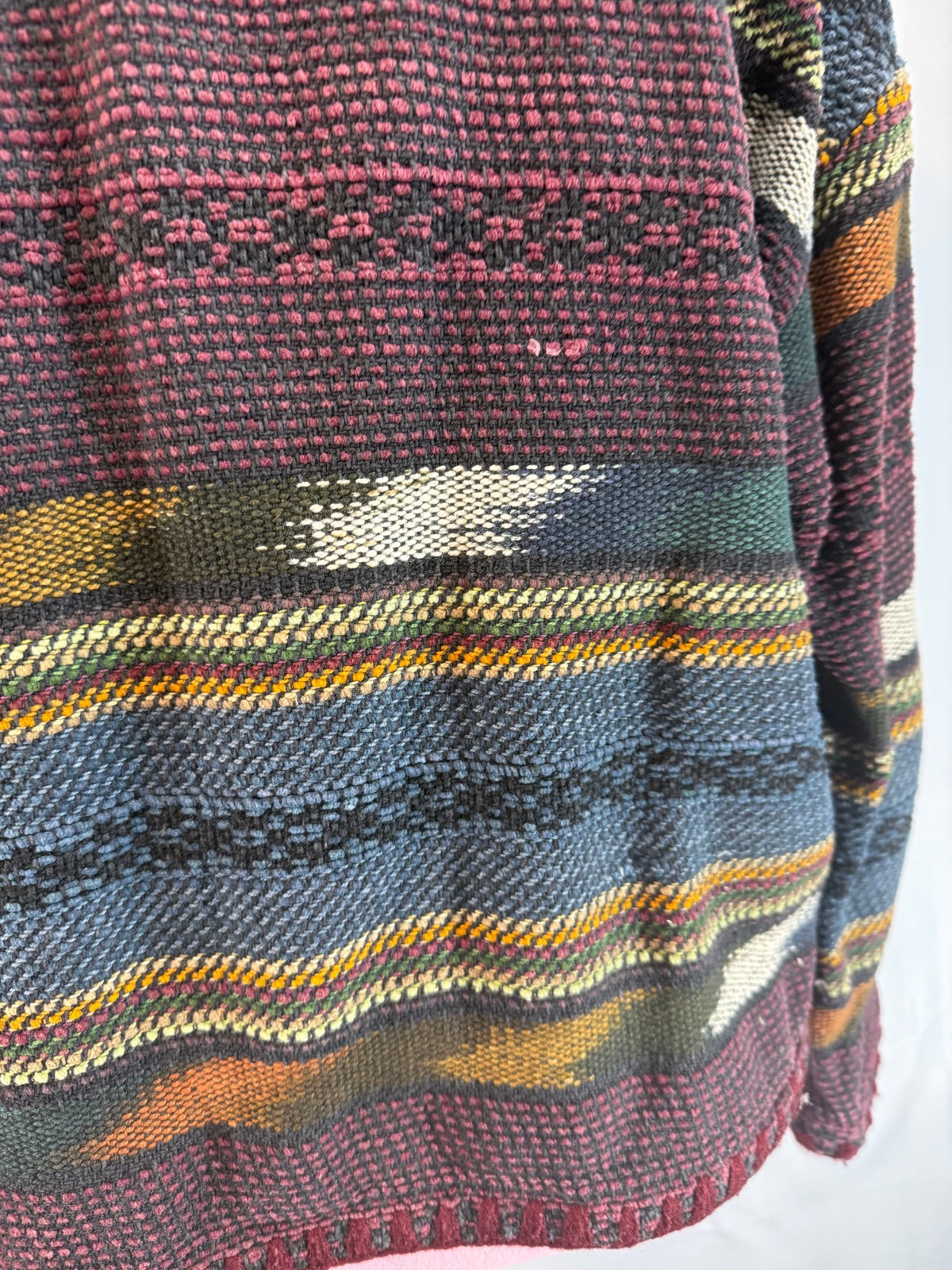 Multicolor Knit Jacket Button Front Geometric Pat… - image 6