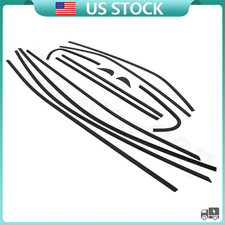 10x Stainless Steel Black Window Molding Decor Strip Trim For Toyota Camry 18-24