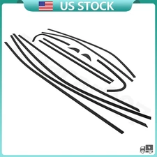 10x Stainless Steel Black Window Molding Decor Strip Trim For Toyota Camry 18-24