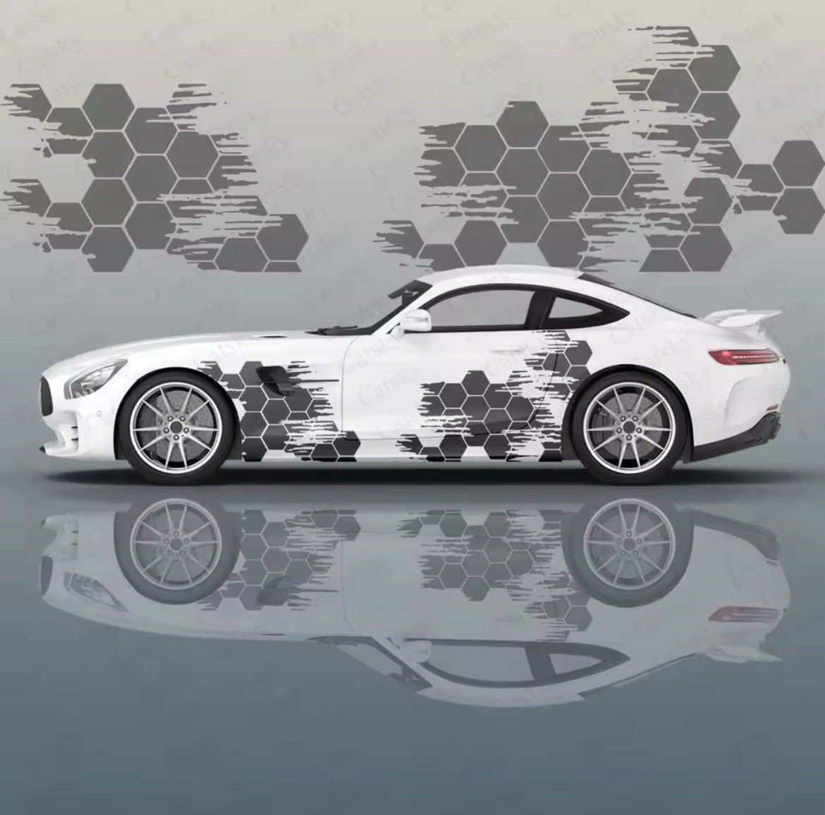 Car Honeycomb Vinyl Decals Car Sticker Kit Auto Body Decor SET OF 2: Car Decals