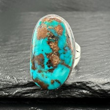 High Quality Turquoise Ring Sterling Silver Ring Size 8 3/4