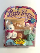 1990 Mattel Little Pretty 2 Pack Glitter Grow FROSTA Kitty ROSEBUD RARE Cats MOC