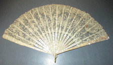 Antique Mother of Pearl Hand Fan Needs Repair